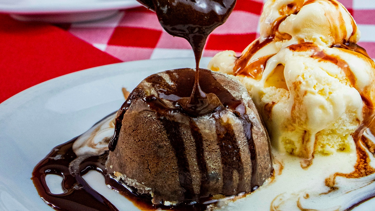 Chocolate Lava Cake and Ice Cream