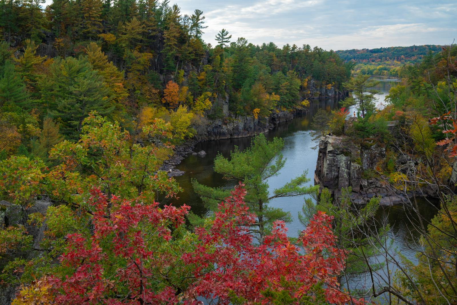 Beautiful autumn landscape of the St. Croix River Gorge in Minnesota's Interstate State Park.