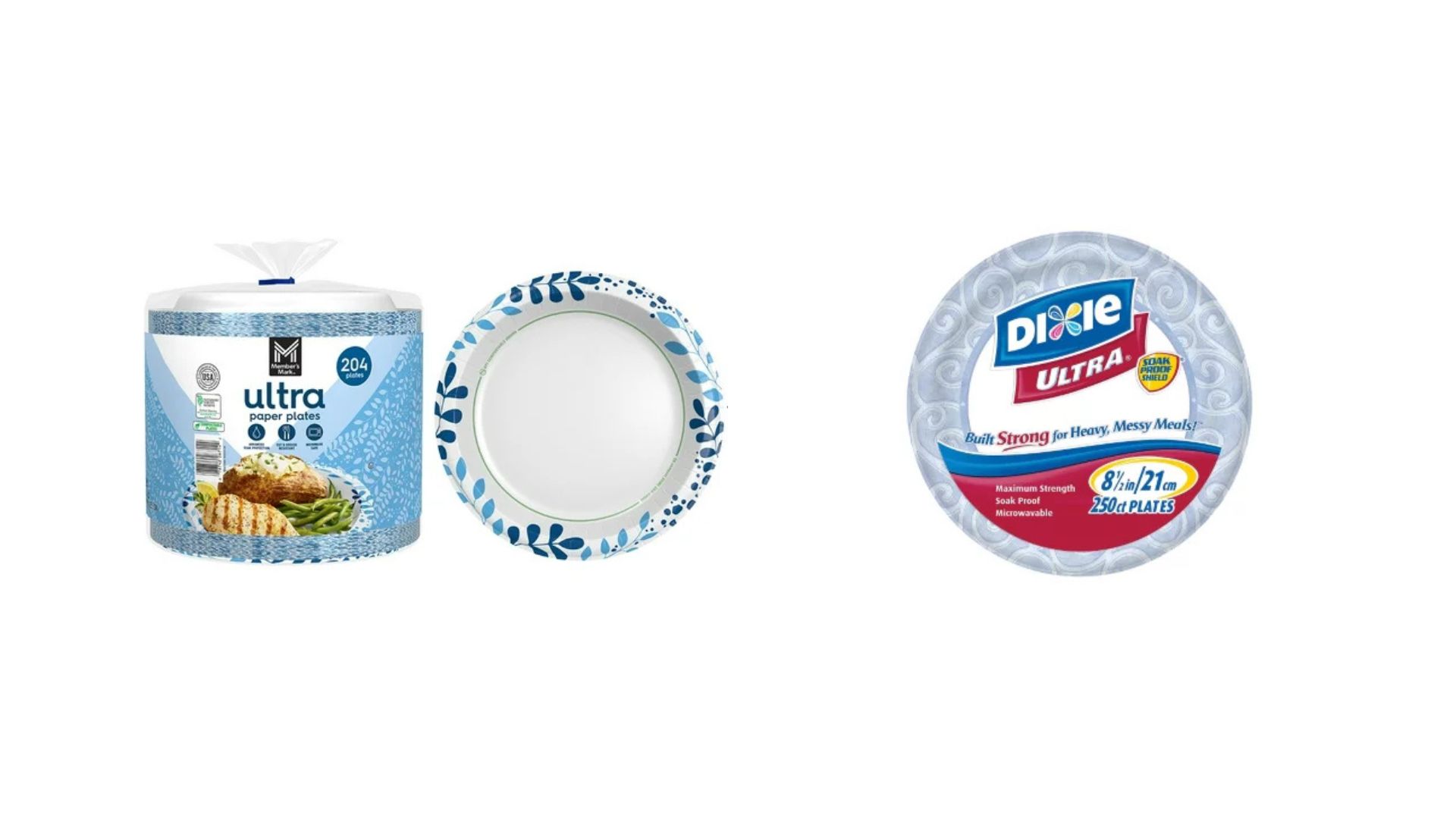 Member's Mark Ultra Paper Plates vs. Dixie Ultra Paper Plates