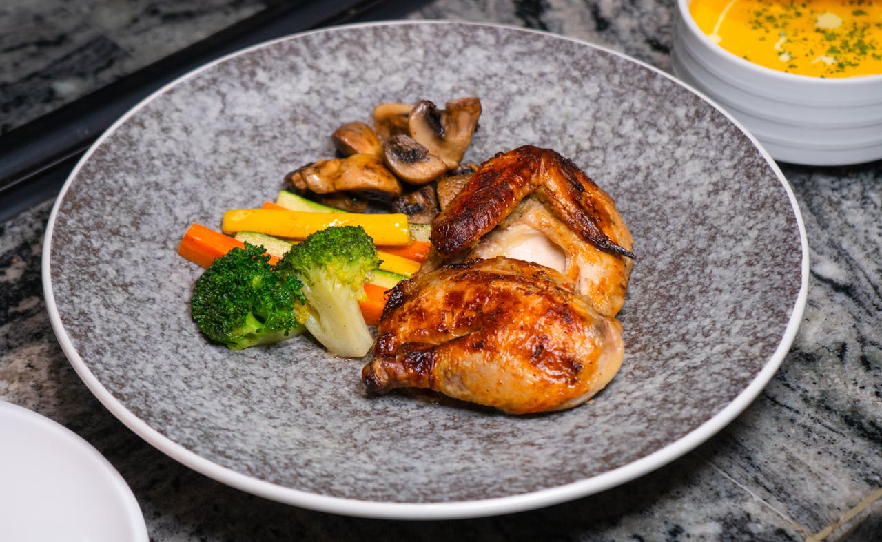Roast Chicken With Mixed Green Vegetables