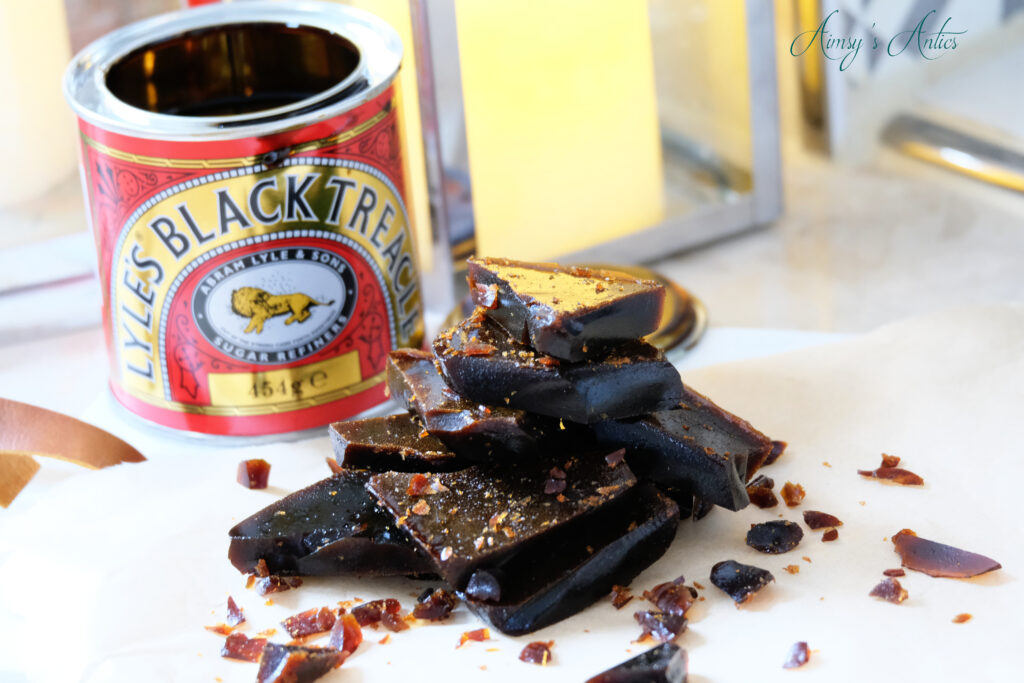 Branded bonfire treacle toffee bites out from can container