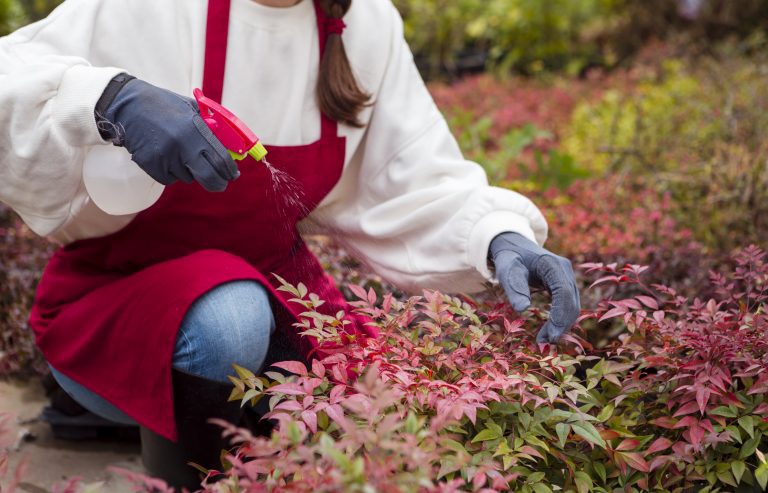 close-up-woman-wearing-gardening-clothes-spraying-plants