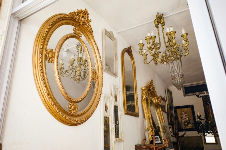 a chandelier in a room