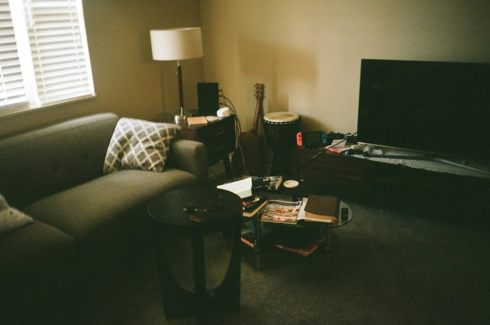 A living room filled with furniture and a flat screen TV