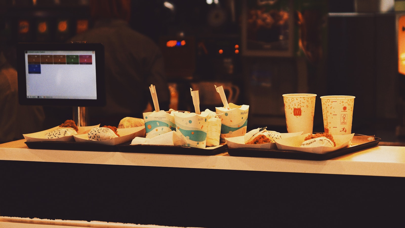 a tray of food sitting on top of a counter