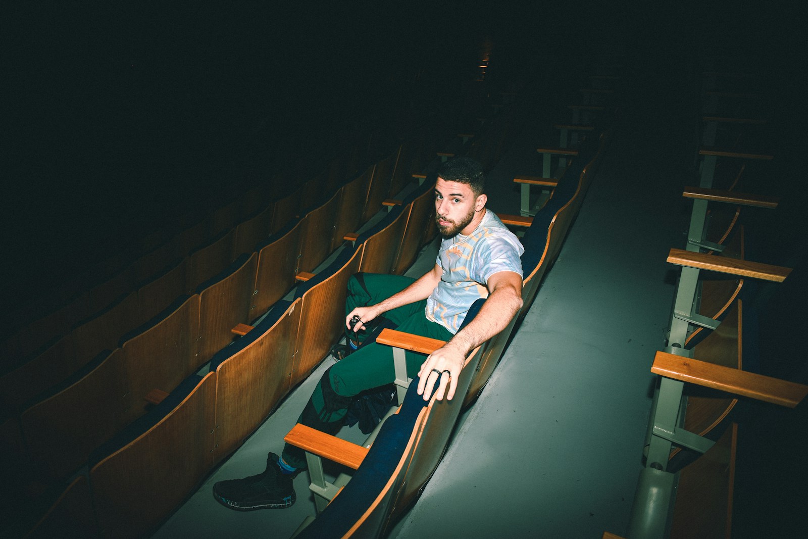a man sitting on a boat