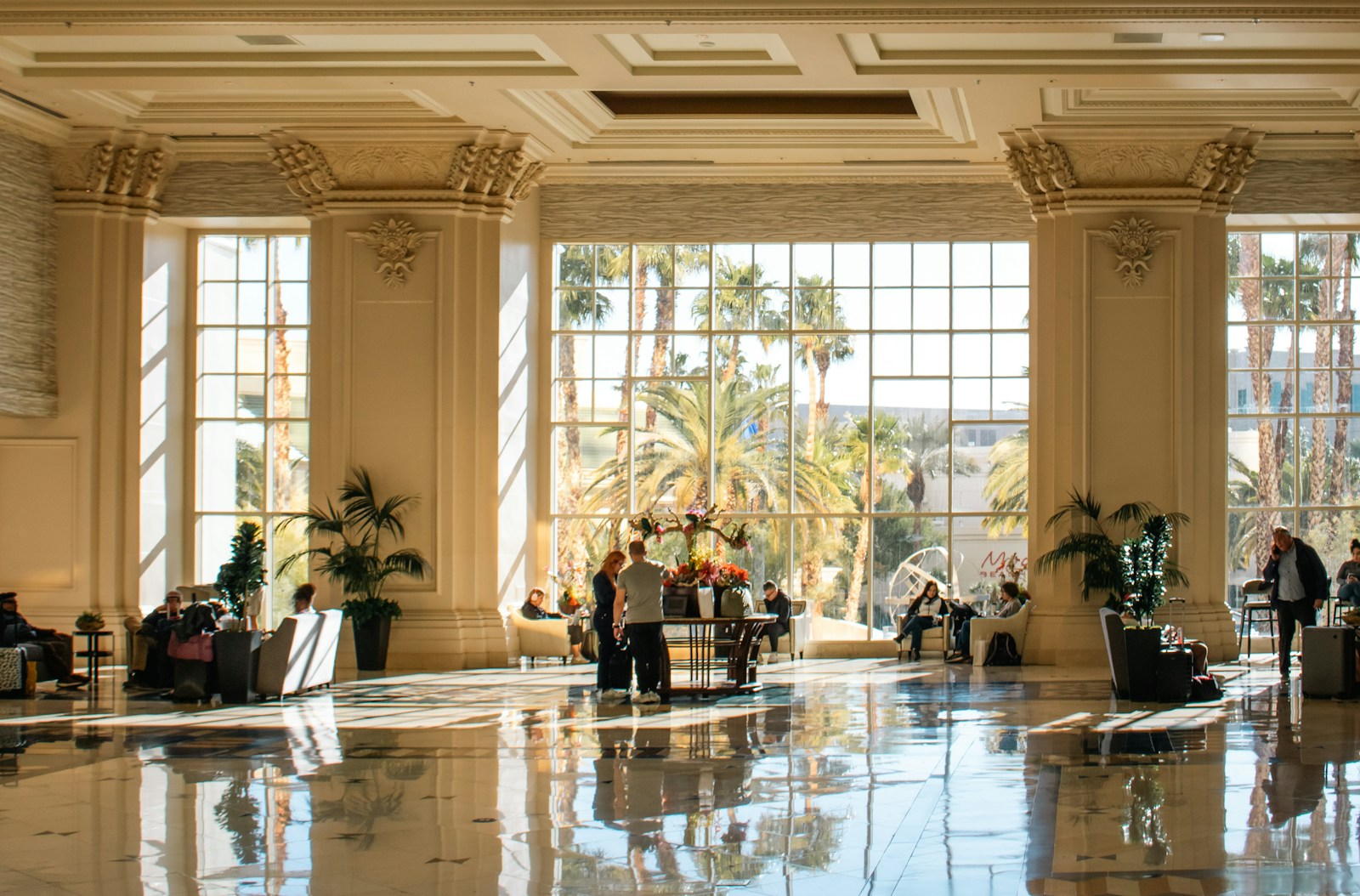 Large, ornate lobby with bright natural light.