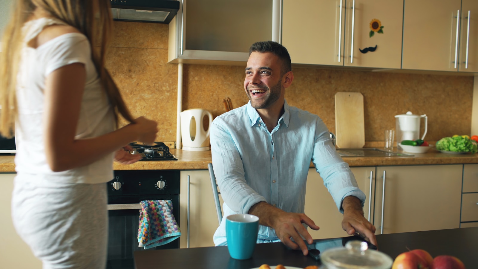 Man and woman in a kitchen