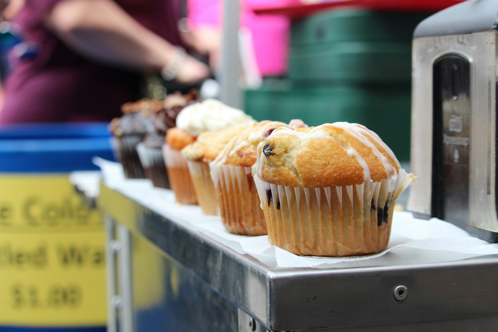 brown cupcakes on white tray