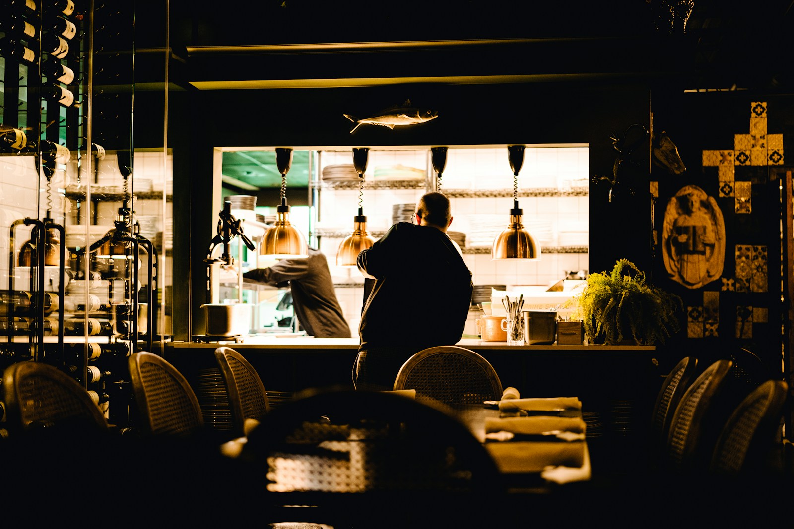 a man sitting at a table