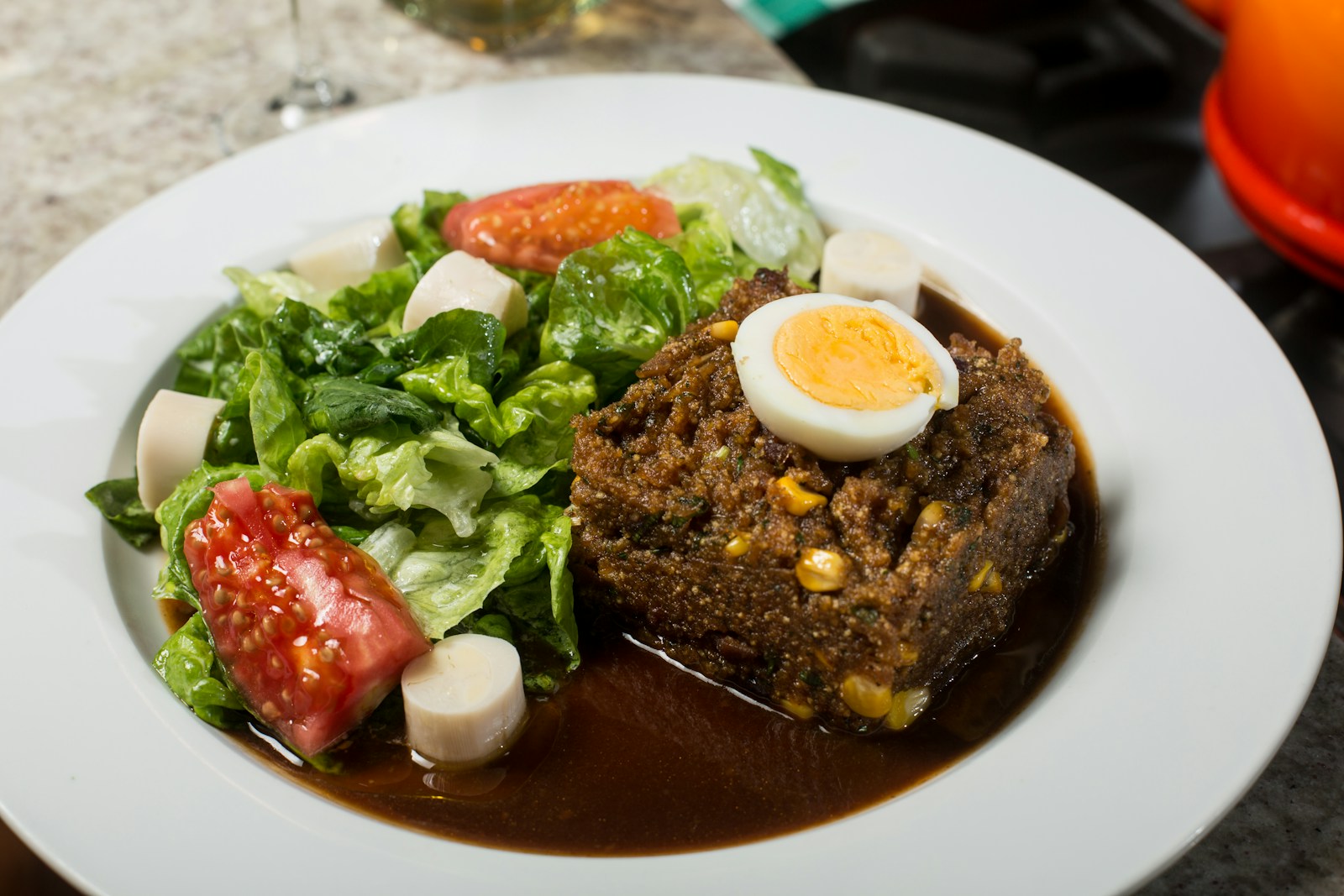 cooked food on white ceramic plate