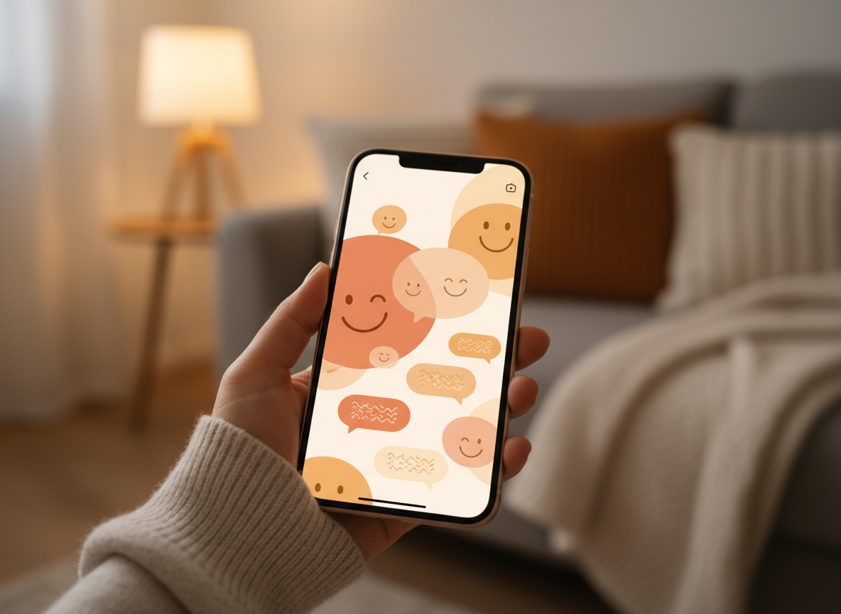 A person browsing a friendship app on their smartphone