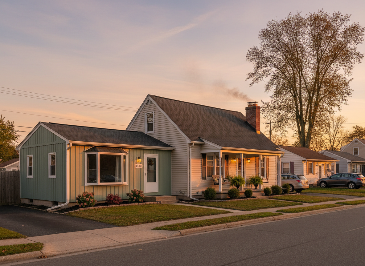 Suburban house with an attached in-law suite addition