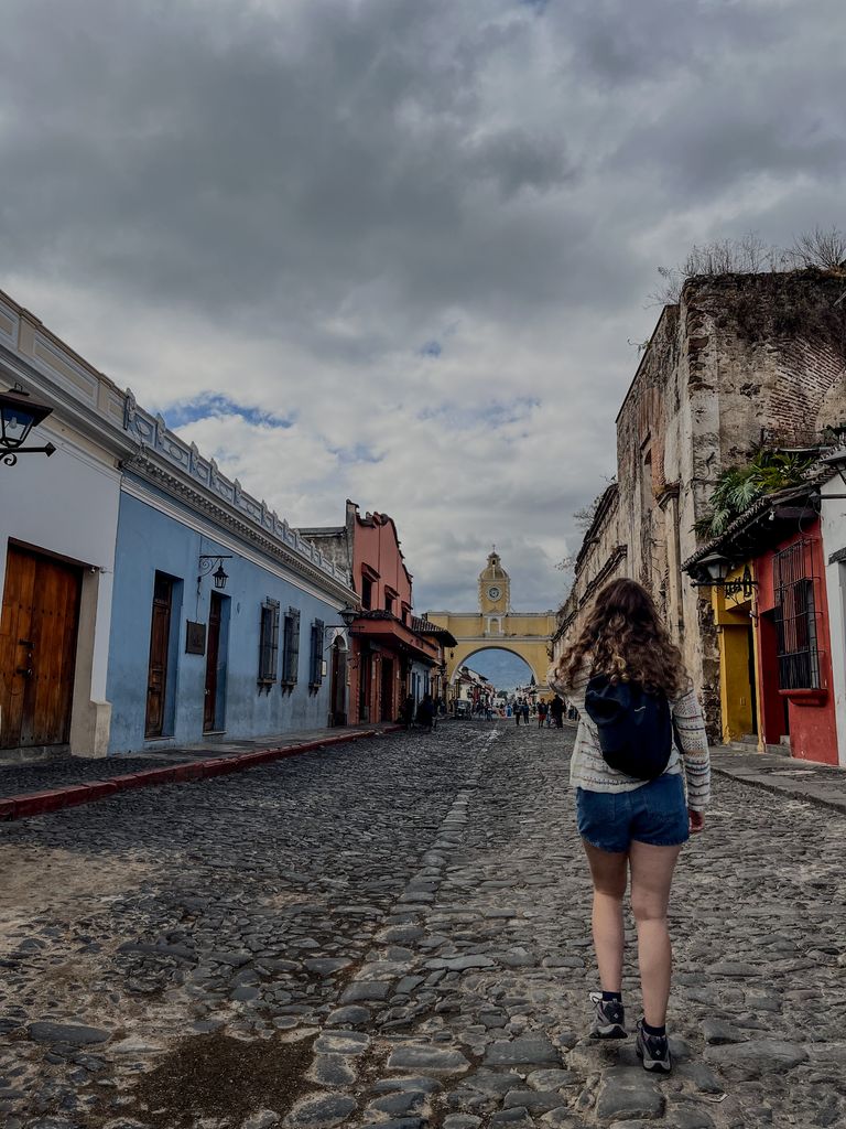 Explore the cobblestone streets and iconic Santa Catalina Arch in Antigua, Guatemala.