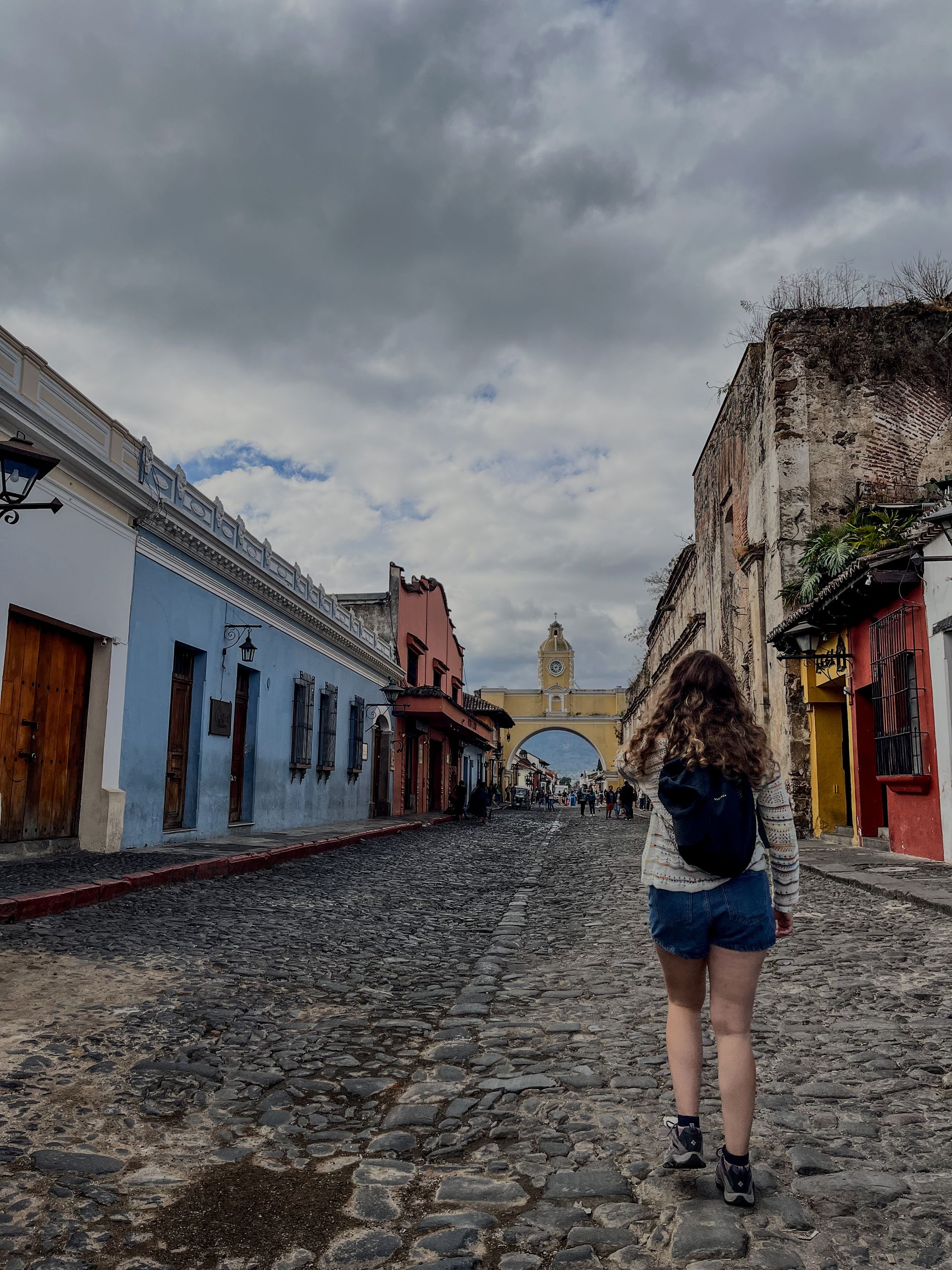 Explore the cobblestone streets and iconic Santa Catalina Arch in Antigua, Guatemala.