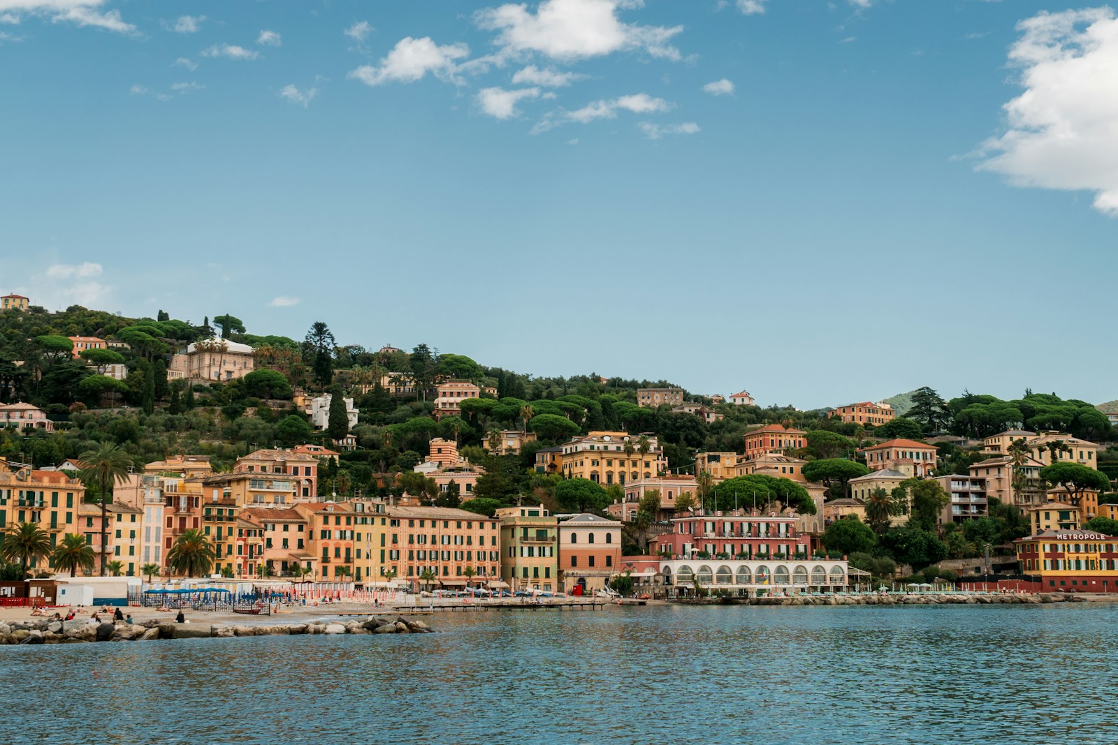 A town on a hill overlooking a body of water
