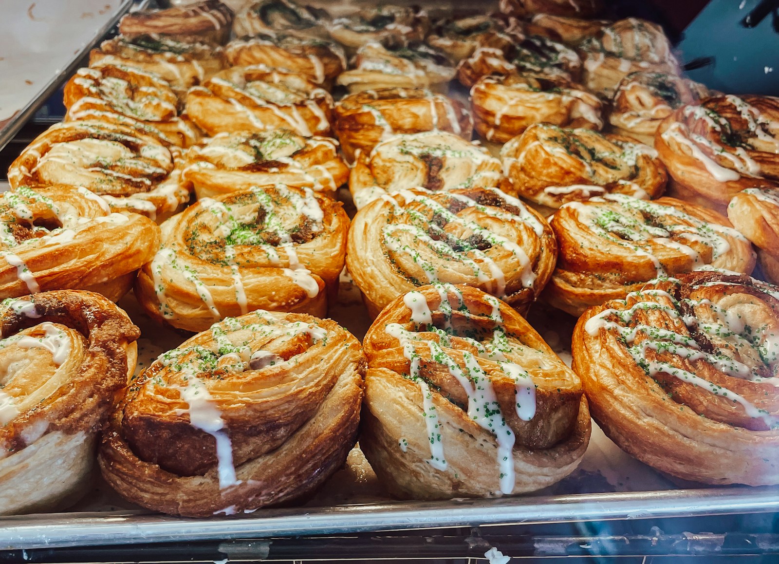 a tray of pastries