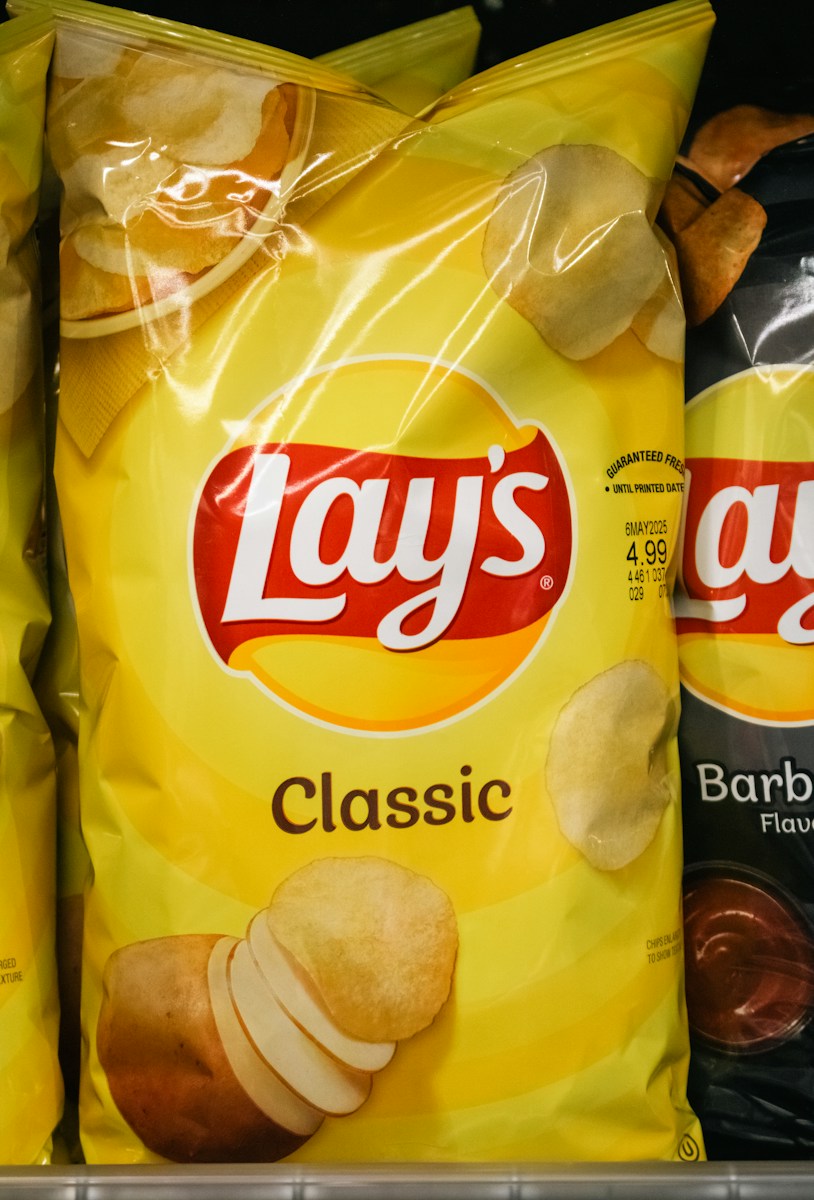 A bag of lay's classic potato chips