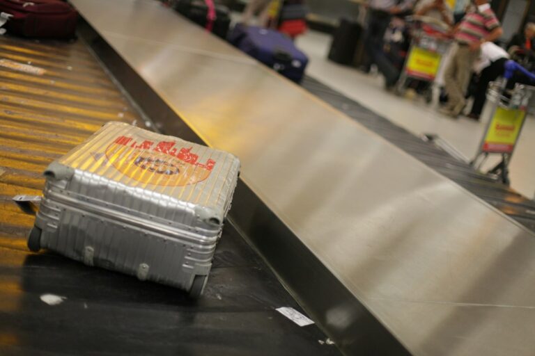 Suitcase and luggage at the airport