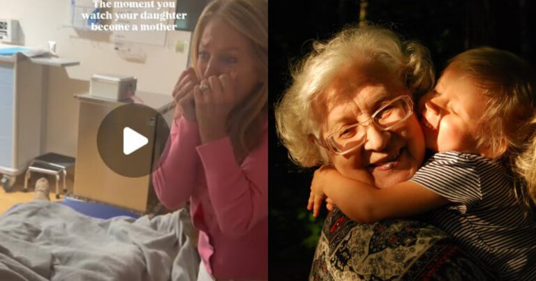 Grandmother holding a newborn
