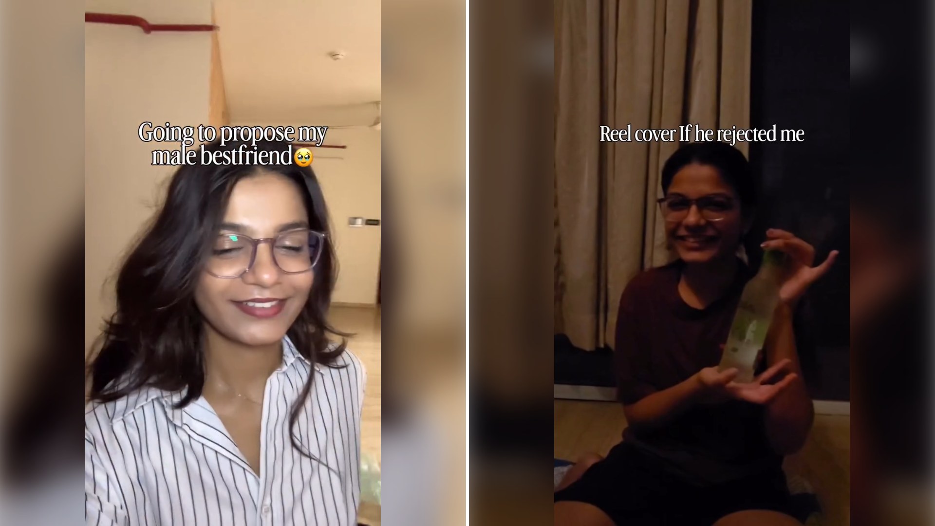 Two stills from an Instagram reel by @sejal.thingsss.