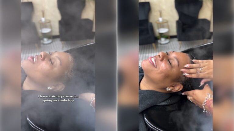 Two stills from an Instagram reel by @dreathestylist.