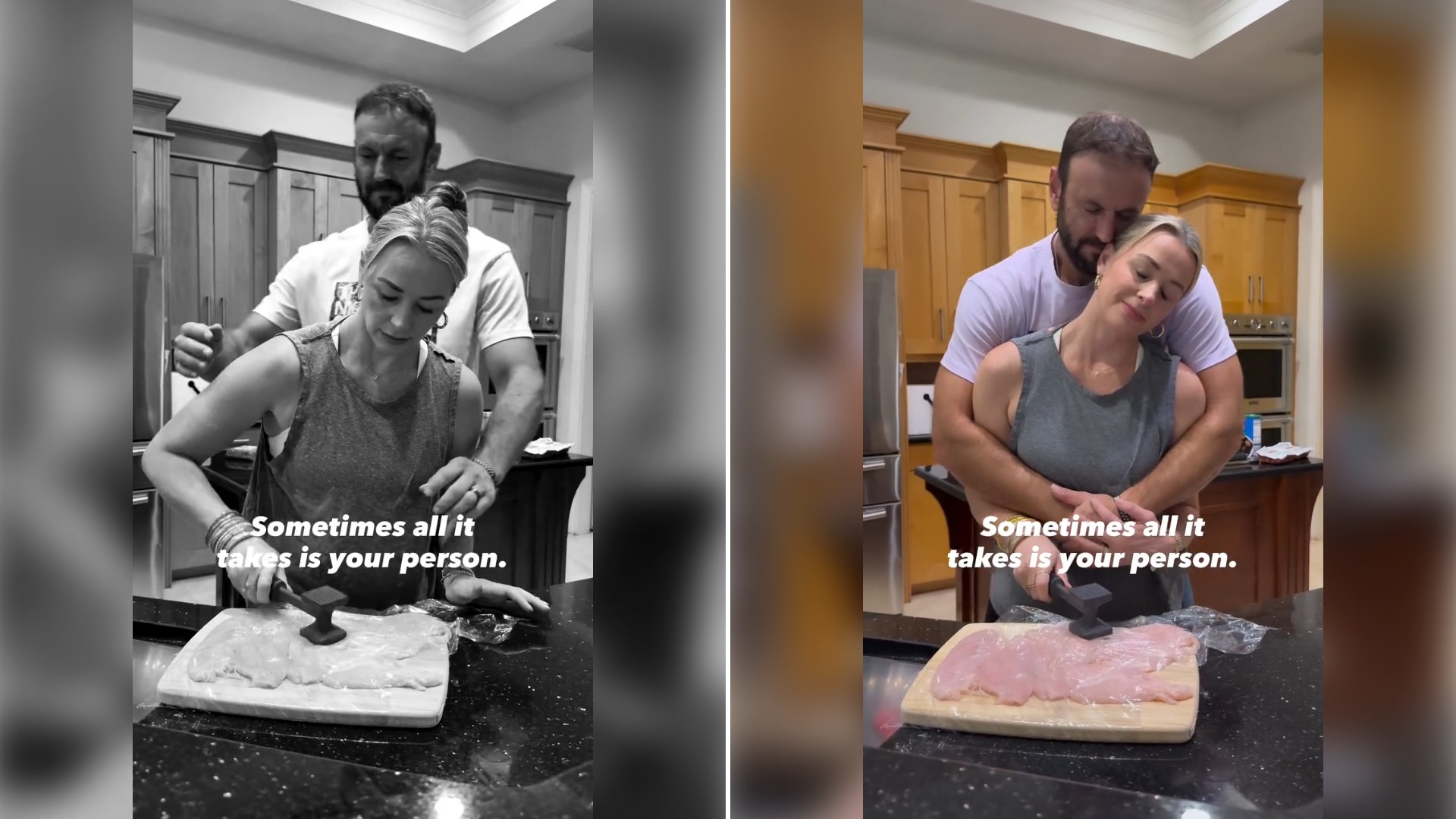 Two stills from an Instagram reel by @jamienotis.