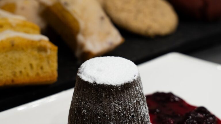 Assorted desserts including a chocolate lava cake. Photo by URI CHERNI on Pexels.