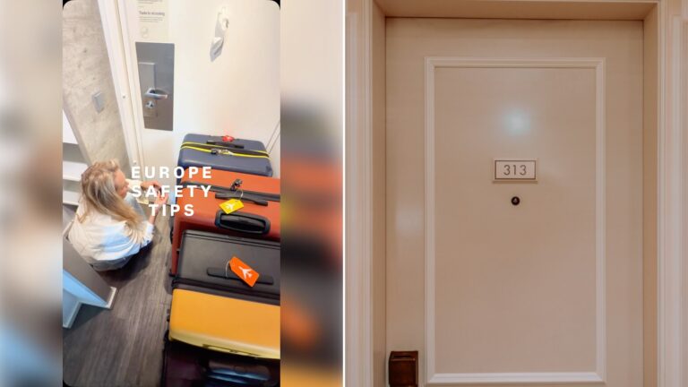 Left: cover still from an Instagram reel by @. Right: A white door with a number on it (Unsplash photo by Mohamed Jamil Latrach).