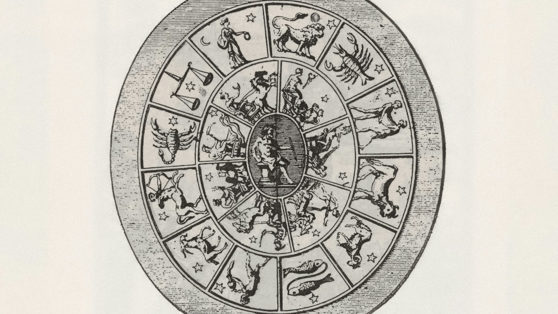 Unsplash photo by The New York Public Library showing an antique zodiac wheel with astrological symbols