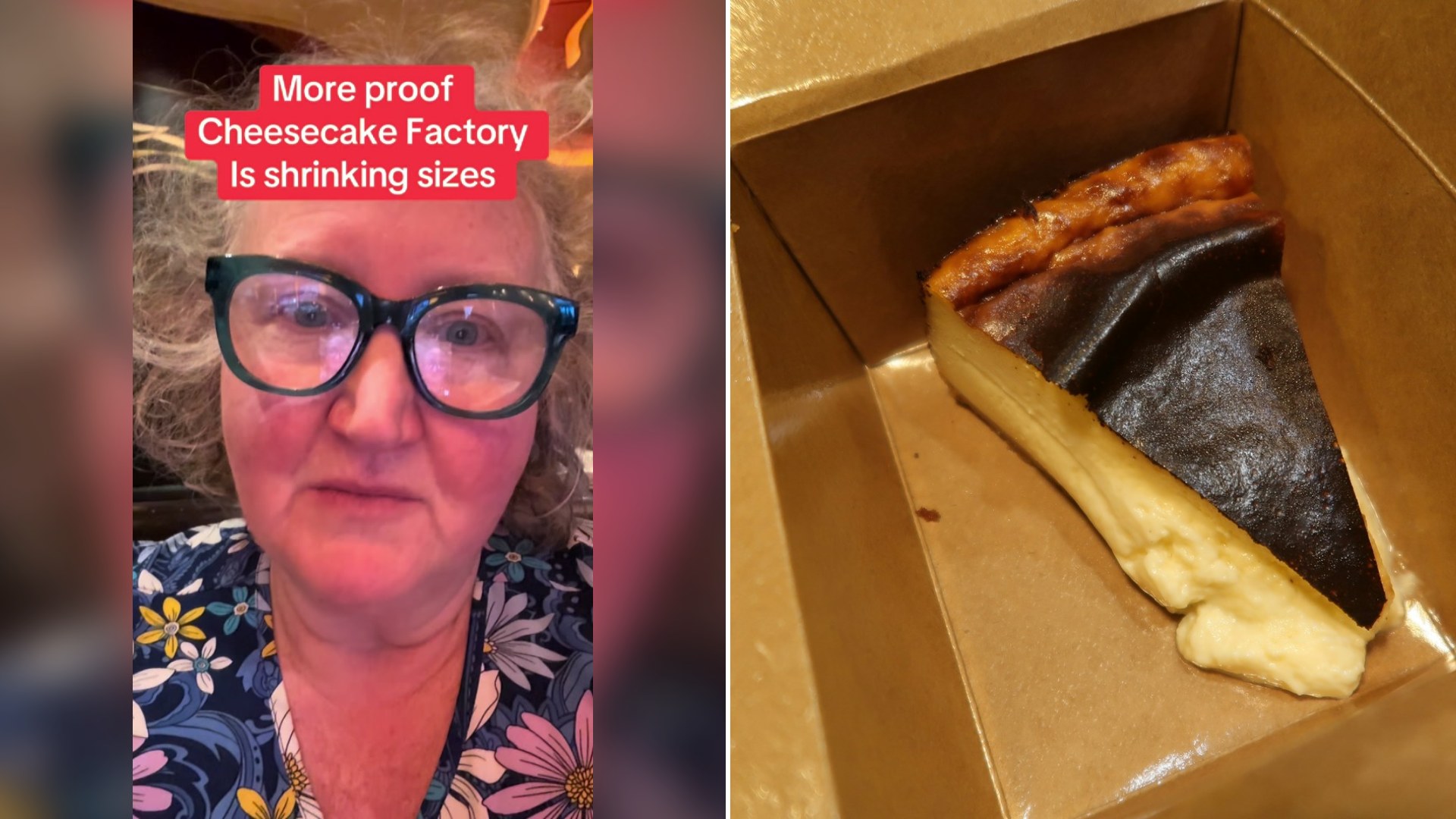 Cover of @the.boob.coach.po's TikTok video beside an Unsplash photo by Aurora Song of a slice of cheesecake in a brown takeout box