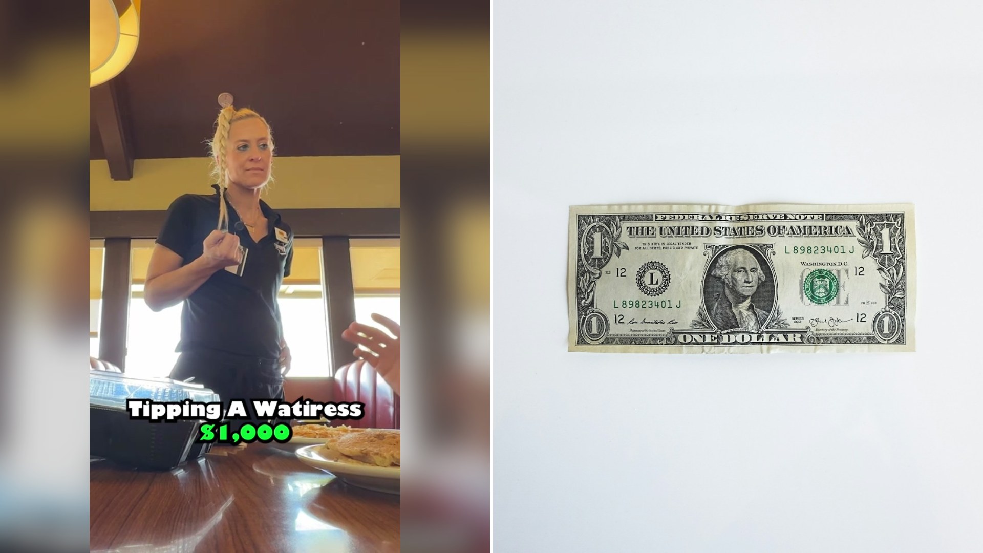 Cover of @steven_schapiro's TikTok video beside an Unsplash photo by Quilia of a one US dollar banknote