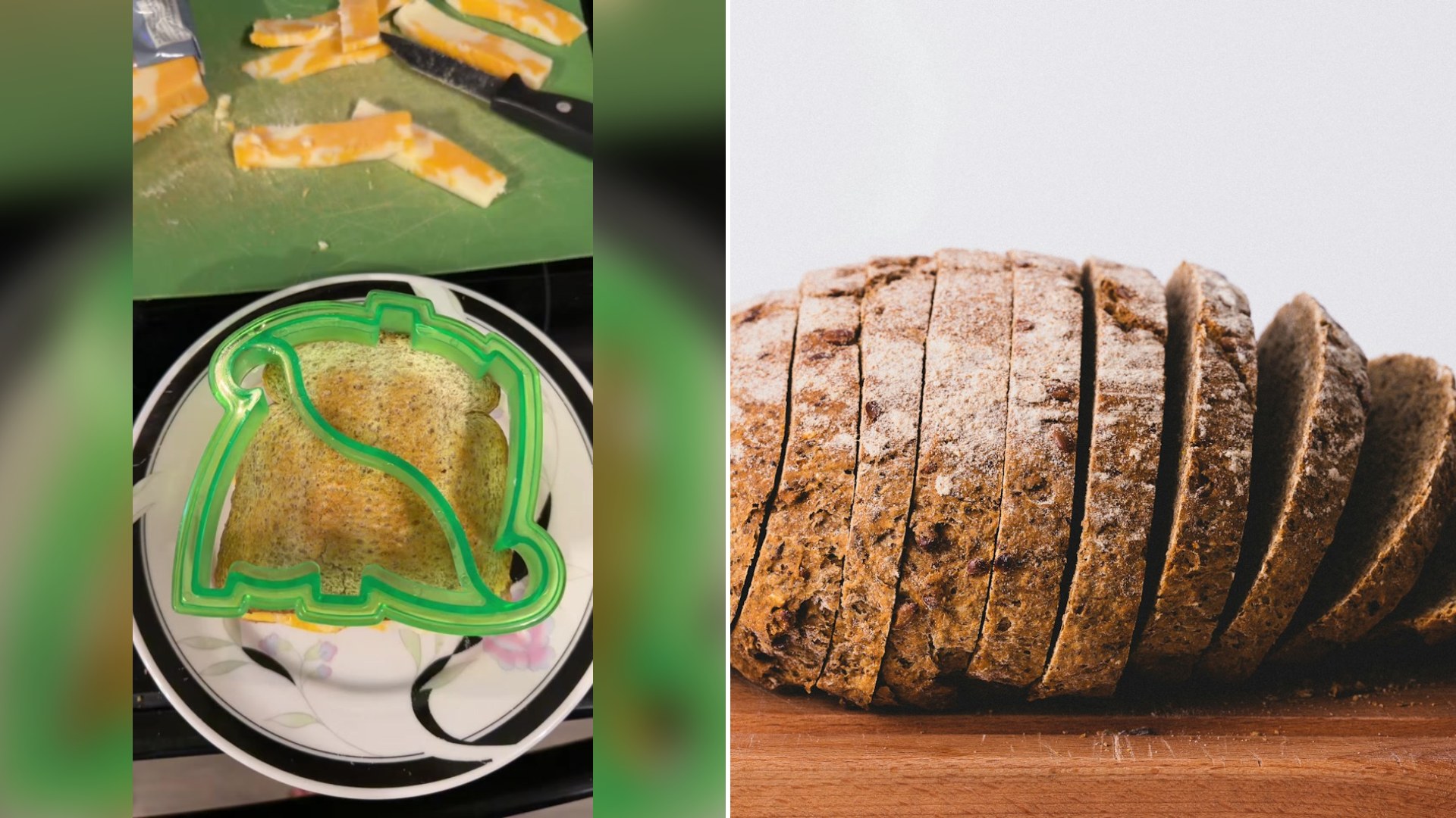 Cover of @lady.bug575's TikTok video beside an Unsplash photo by Jude Infantini of a sliced bread loaf