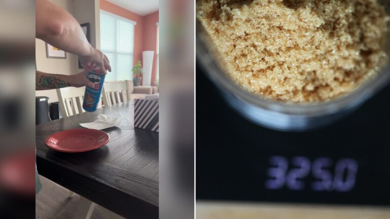 Cover of @bettyspaghetti55's TikTok video beside an Unsplash photo by Arwen of food measured on a digital kitchen scale