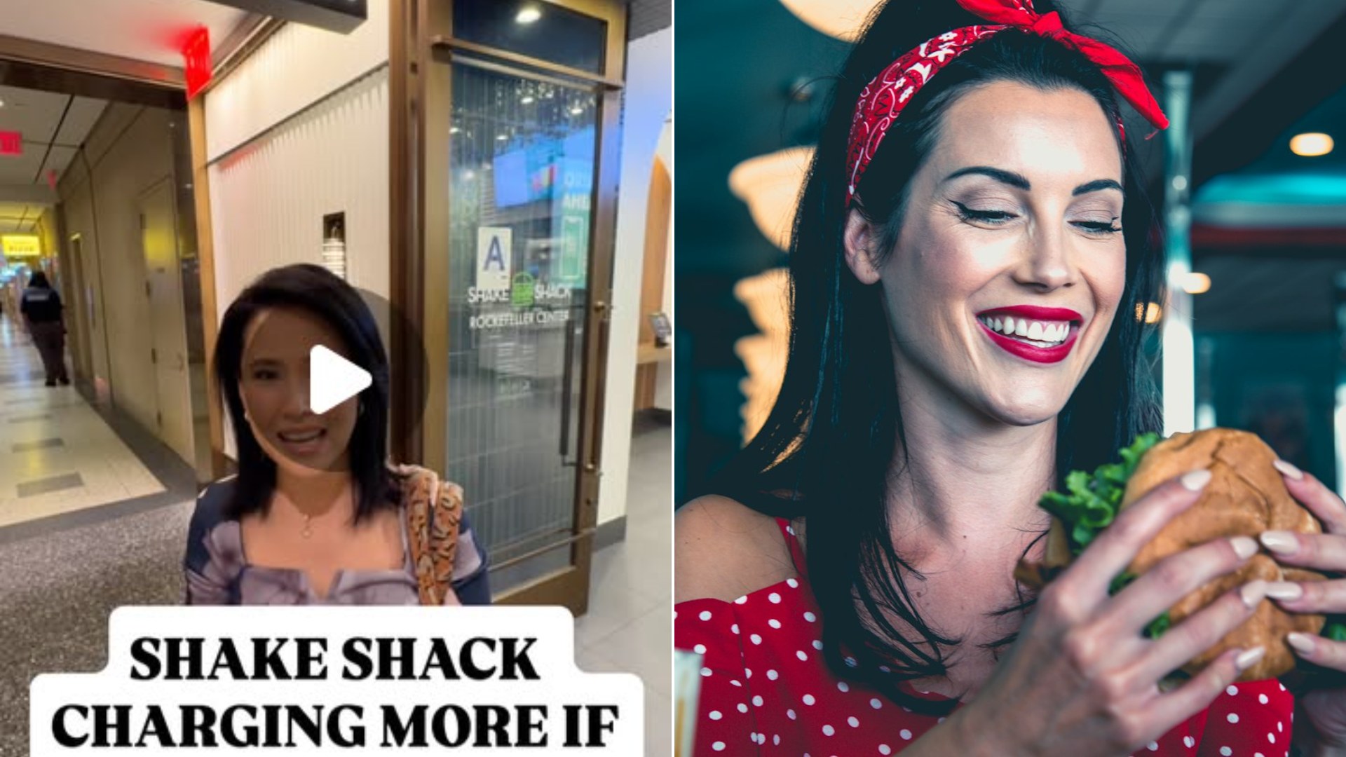 Woman eating a burger