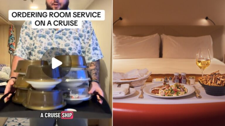 Room service meal on a table
