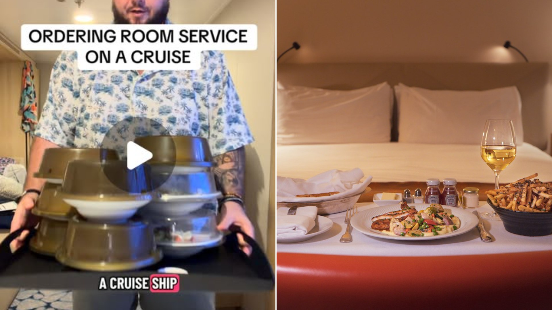 Room service meal on a table