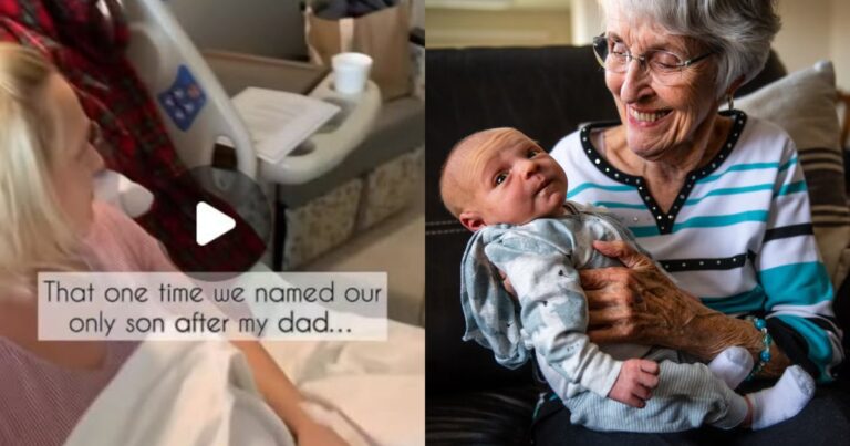 Newborn baby held by family
